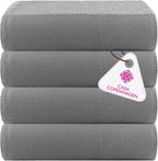 CASA COPENHAGEN Wafffle 4Pcs 100% Egyptian Cotton Large Designer Towels Gift by CASACOPENHAGEN