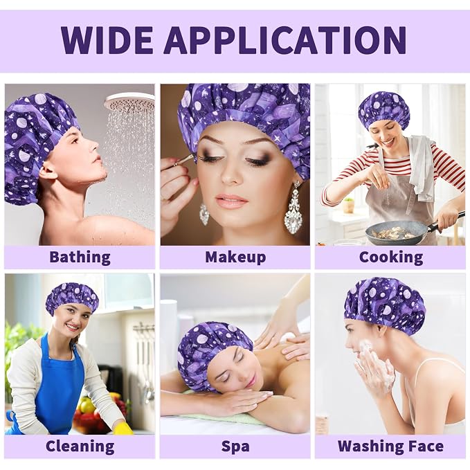1 PCS Shower Cap, Double Layer & Adjustable Bathing Cap - Image 6