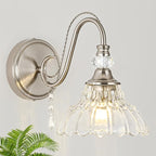 1 Piece Brushed Nickel Finish Wall Sconce, 1-Light Modern Wall Sconce by Unknown
