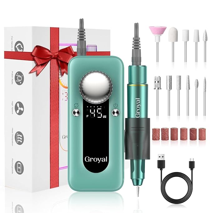 Electric Nail Drill Professional, 45000RPM Cordless Electric Nail File by GroyalProfessionalNailDrill