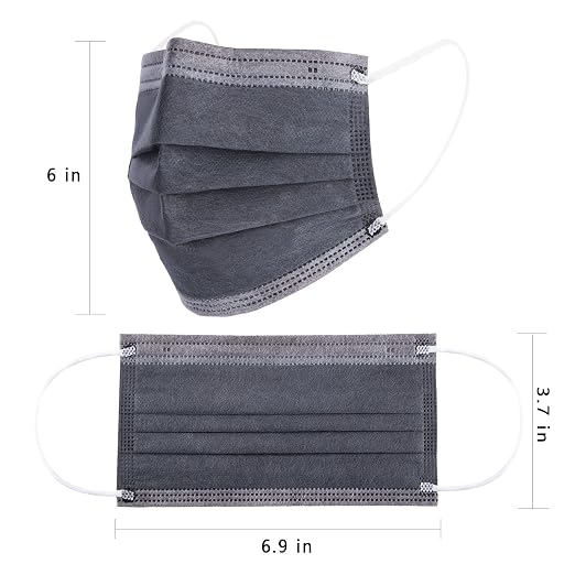 Borje Grey Disposable Face Mask 100 Pcs Grey Face Masks 3 Ply Protection Masks - Image 4