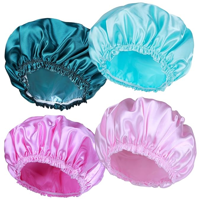 Shower Caps for Women, Double Waterproof Layers Shower Cap, Bathing Shower Caps by CHFONGDIRECT