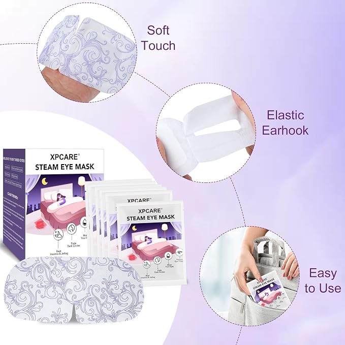 XPCARE 24 Pack Steam Eye Masks for Dry Eyes, Self Heated Steam Warm Eye Mask - Image 5