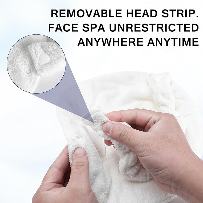 Face Steam Towel with Headband. Reusable Facial Steamer Spa Towels - Image 5