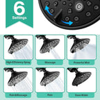 Cobbe 6-Setting High Pressure Filtered Shower Head Combo, Detachable Rain - Image 5