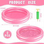 2 Pack Pink Inflatable Pool Foot Bath Basin, Swimming Pool Clean Feet, Foot - Image 2