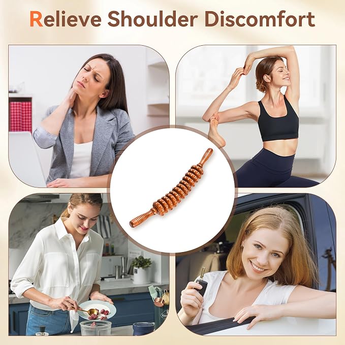 Wood Therapy Massage Tools, Wooden Massage Roller Stick, Lymphatic Drainage Tool - Image 7