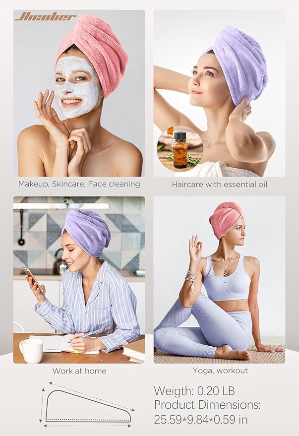 Hicober Microfiber Hair Towel, Hair Drying Towels - Image 5