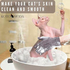 Sphynx Cat Bath Glove, Carbonized Bamboo Charcoal Exfoliating Mitt - Image 2