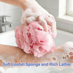 Loofah Sponge 4 Pack, 60G Soft Loofa Bath Sponges Luffa - Image 2