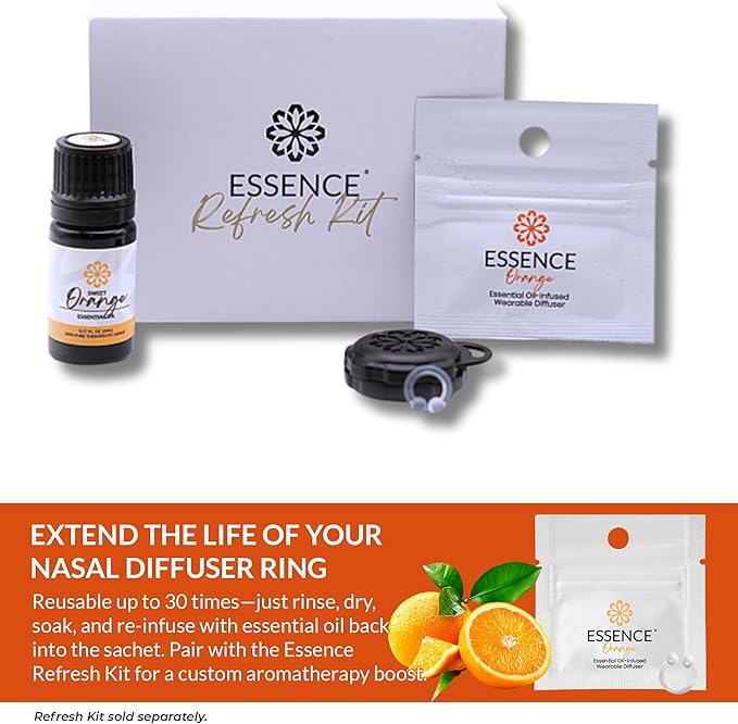 Essence Wearable Aromatherapy Nasal Diffuser – Orange Essential Oil Nose Ring - Image 7