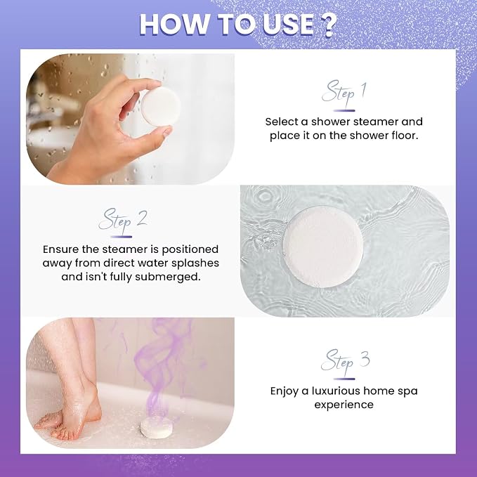 BodyRefresh Lavender Shower Steamers Aromatherapy 8 Pack - Image 6