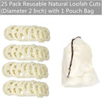 25Pcs Natural Loofah Slices of 2In, Reusable Natural Loofah Cuts - Image 2