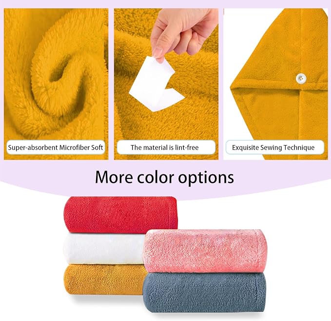 Microfiber Hair Drying Towel Wrap - Image 9