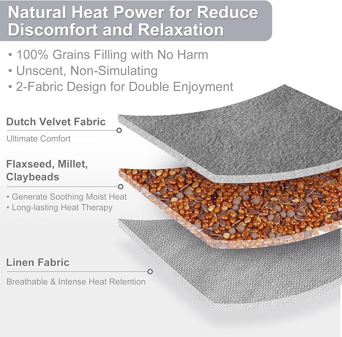 SuzziPad Microwave Heating Pad for Reduce Discomfort Washable Cover, 7x12 - Image 3