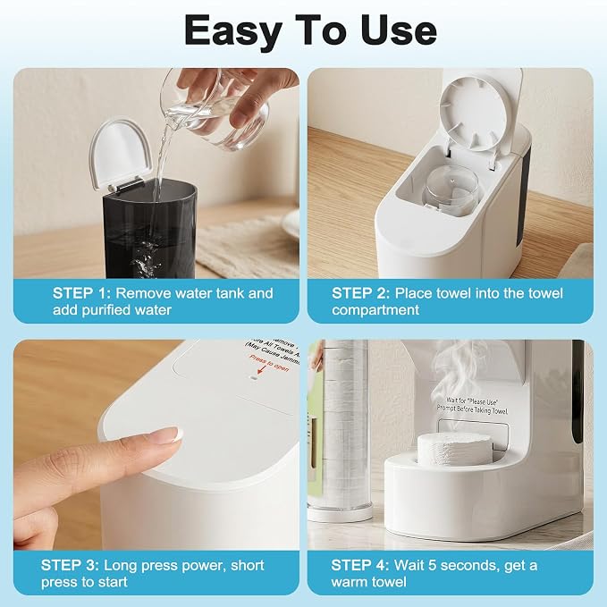 Hot Towel Dispenser, Smart Hot Face Towel Dispenser, 5-Second Rapid Heating - Image 6