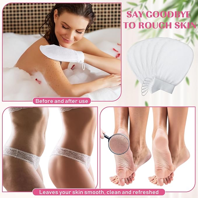 FoldTier 20 Pcs Exfoliating Glove Bulk Summer Exfoliator Mitt Body Scrubber - Image 5