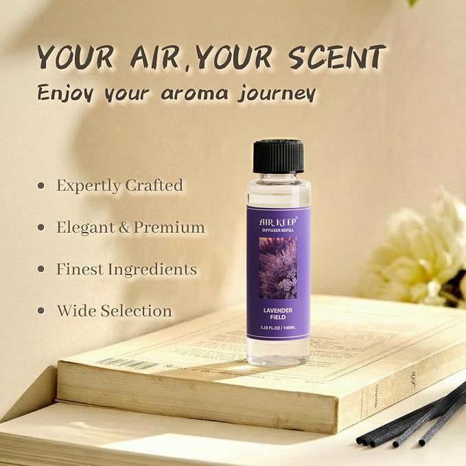 Airkeep Reed Diffuser Oil Refill/Lavender Field/3.38 oz / 1 Pack/Air Freshener - Image 2