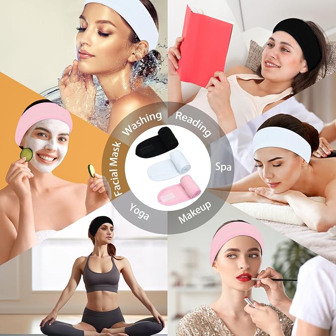 3 Pack Facial Spa Headband for Women - Image 4
