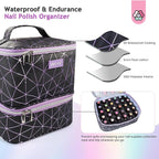 SAVILAND Nail Polish Organizer Bag: PU Leather Nail Kit Organizer Holds 30 - Image 3