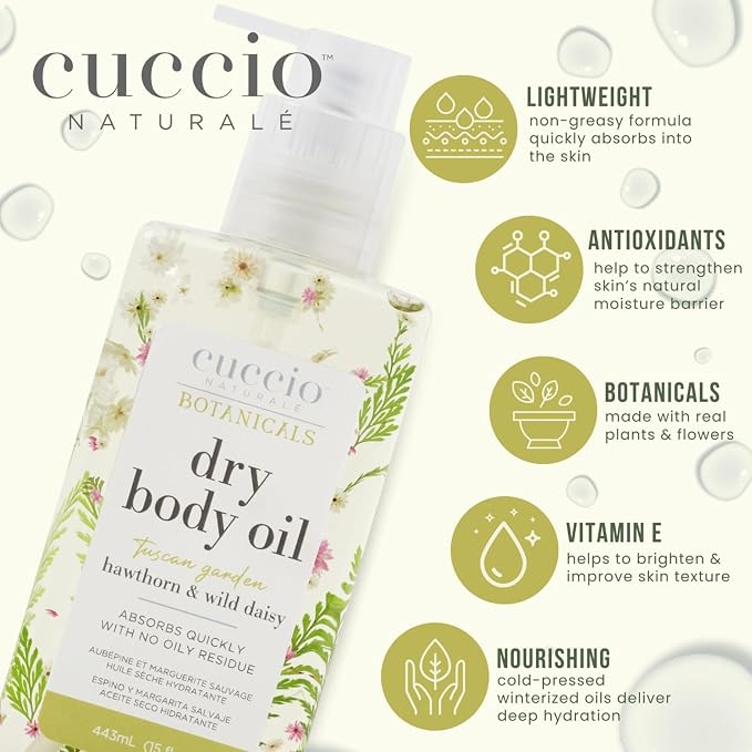 Cuccio Naturale Hydrating Dry Body Oil – Lily & Italian Jasmine, Fast‑Absorbing - Image 3