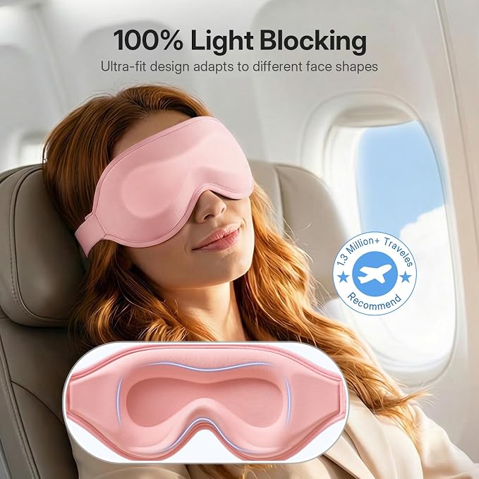 LitBear Long Lash Sleep Mask for Women Men Side Sleeper, 3D Contoured Light - Image 4