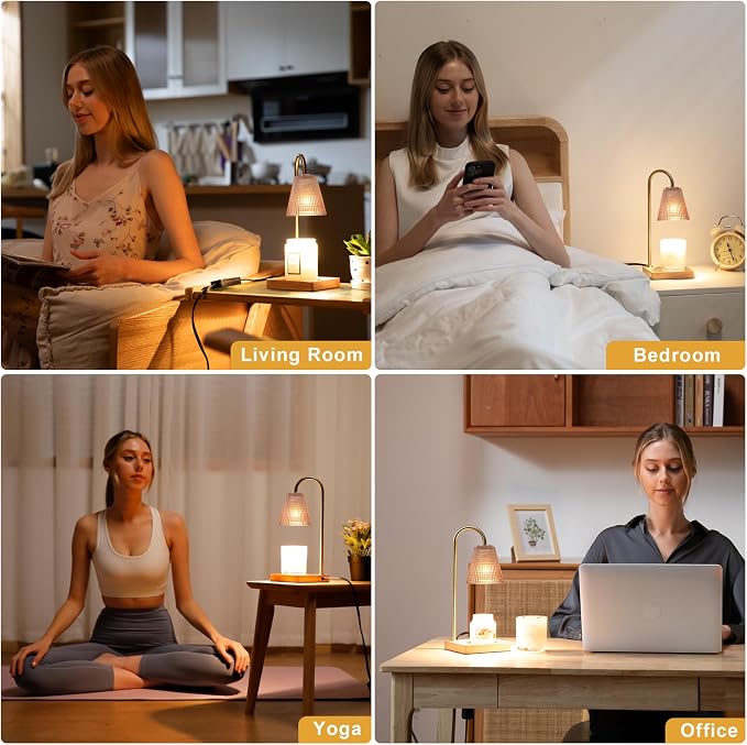 Hong-in Amber Candle Warmer Lamp-Dimmable Candle Lamp - Image 7