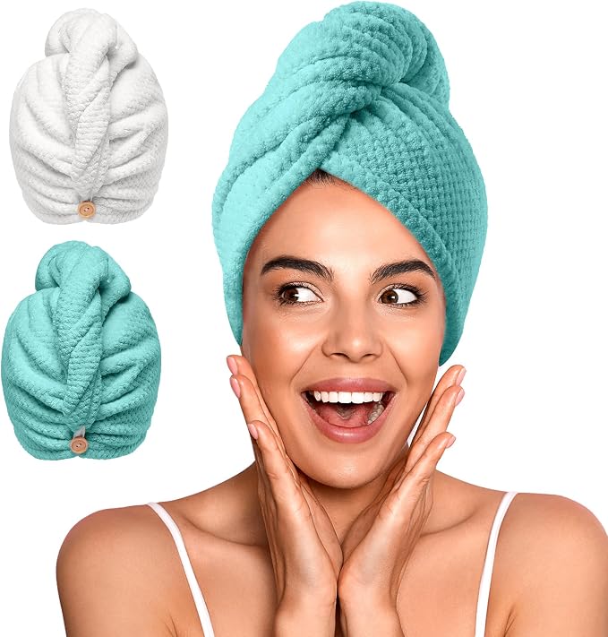 YFONG 2 Pack Microfiber Hair Towel Wrap by YFONG