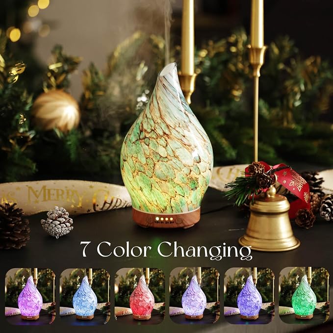 Porseme 150ml Glass Essential Oil Diffuser Aromatherapy Ultrasonic Cool Mist - Image 2