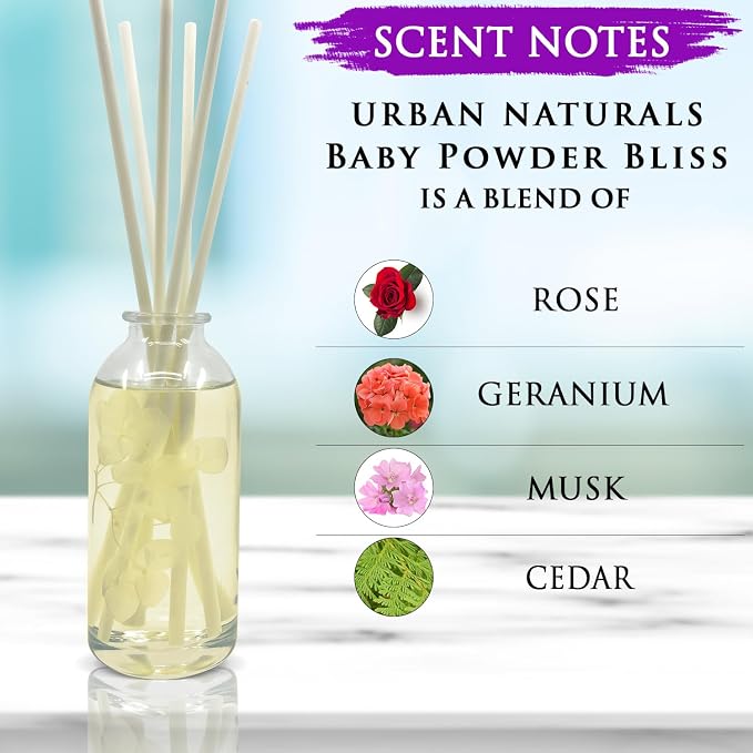 Urban Naturals Baby Powder Bliss Reed Diffuser Set | Made - Image 4