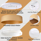 Bargeni Flush Mount Ceiling Light, 16.5 inch LED Ceiling Light Fixture - Image 4