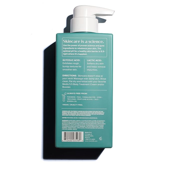 Medix 5.5 Glycolic Acid Exfoliating Face & Body Wash Cleanser + Argan Oil - Image 9
