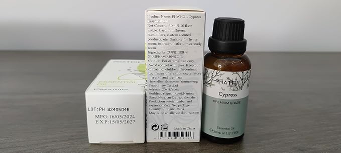 Cypress Essential Oil, 1.01Fl.Oz PHATOIL Pure Essential Oil Singles - Image 8