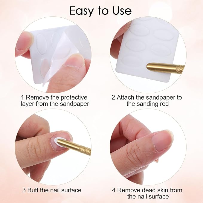 100/180 Grit Sandpaper Sheets Dual Ended Nail Cuticle Pusher, Cuticle File - Image 6