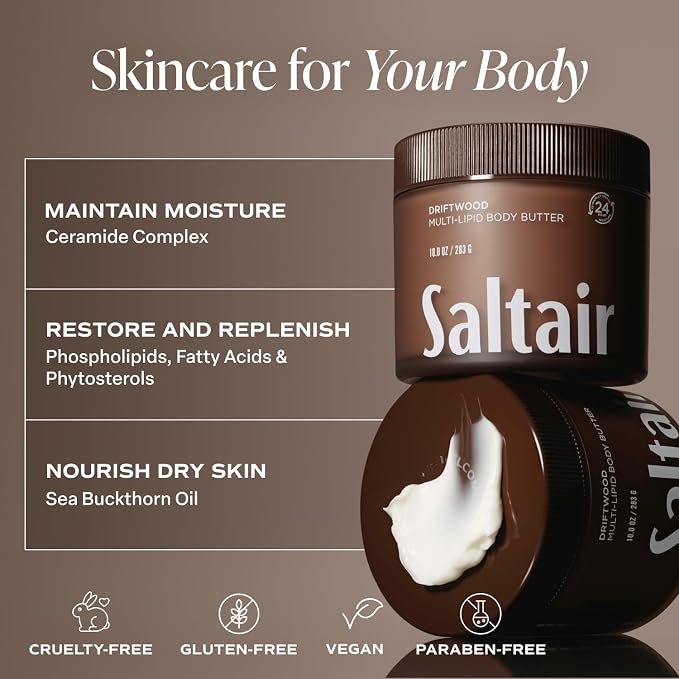 Saltair Multi-Lipid Body Butter – Hydrating 24-Hour Moisture – Body Cream - Image 3