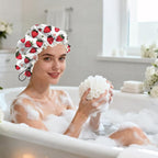 Shower Cap Reusable Double Layer Adjustable Elastic Waterproof EVA Hair Bath - Image 7