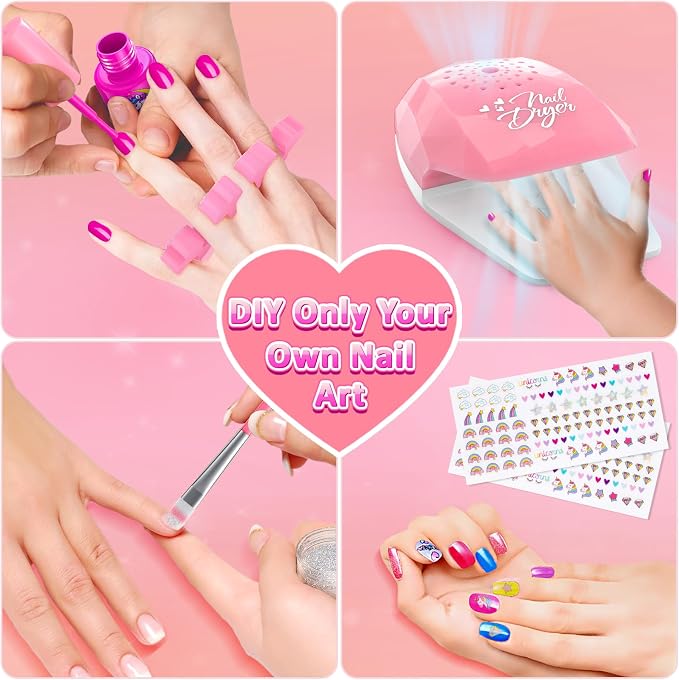 Kids Nail Polish Set for Girls, Nail Art Kit - Image 5