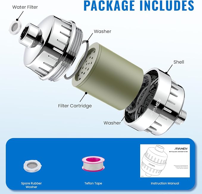 Ryamen Heavy Duty Shower Filter, Shower Water Filter, 99% REMOVAL Shower Head - Image 9