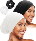 Sleep Cap Bonnet for Sleeping Black Women, Adjustable Cooling Ice Silk Lined by vidsel