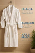 BIOLINEN 100% Cotton Terry Shawl Collar Bathrobe - Image 6