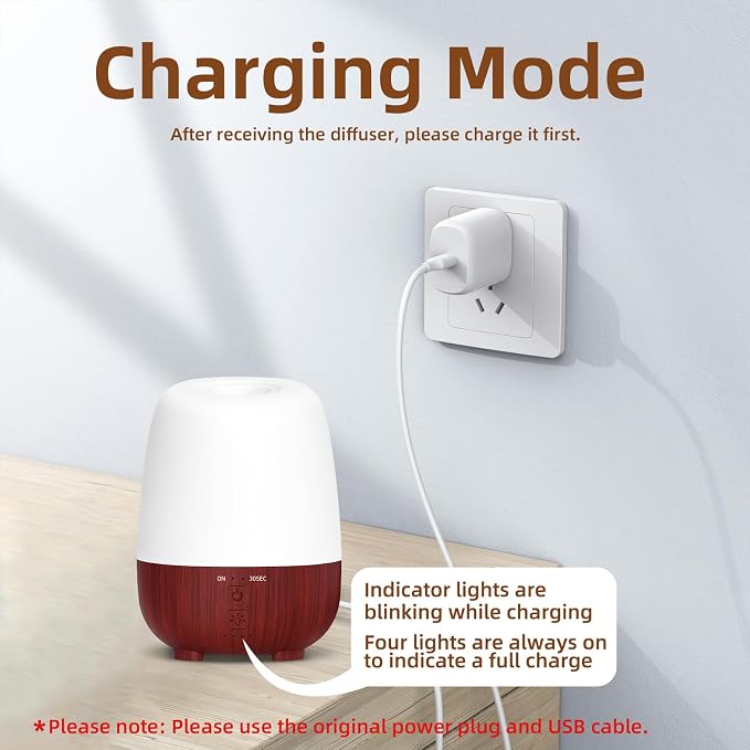 SEEDSEEL 150ML Cordless Essential Oil Diffuser, Rechargeable Battery-Operated - Image 3