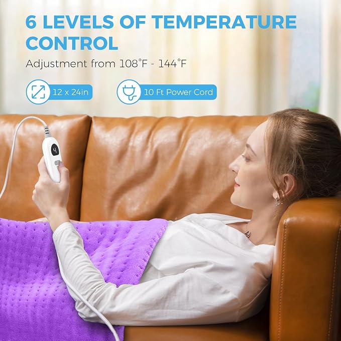 NOWWISH Heating Pad for Back, Period Cramps, 12x24 Inches Electric Throw - Image 4
