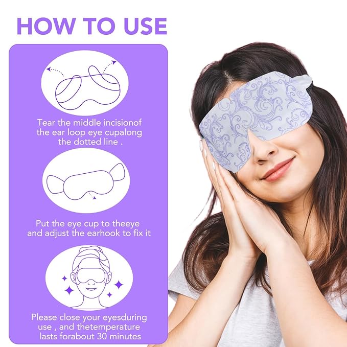 XPCARE 60 Pack Steam Eye Masks for Dry Eyes, SPA Warm Sleep Eye Mask, - Image 5