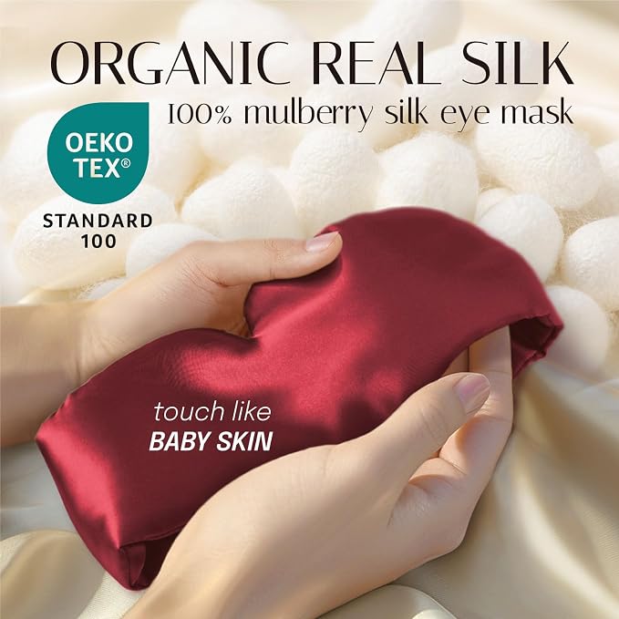 Silk Sleep Mask Soft Pressureless: 100% Mulberry Silk - Image 3
