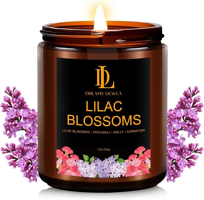 Lilac Blossom Scented Candles, Lilac Blossom Candle, Aromatherapy Candle Gifts by DLDREAMYDEWLA