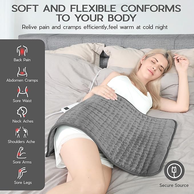 Heating Pad for Period Cramps, Heating Pad for Back/Neck/Shoulder Muscle Pain - Image 7