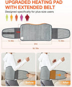 Heating Pad for Back Pain Relief, Extra-Large 12"x24"+26" Extendable Electric - Image 2