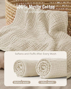 Blissful Diary Muslin Baby Hooded Towel 2 Pack, Soft & Absorbent Bath Towel - Image 2