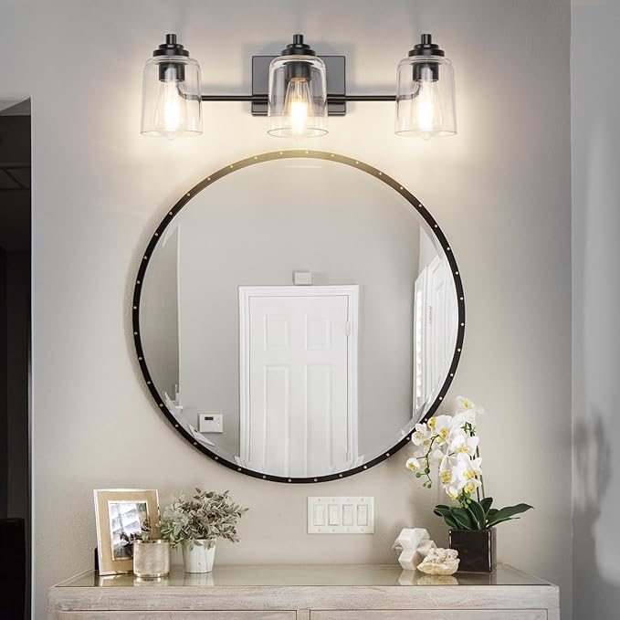 SOLFART 3 Lights Bathroom Light Fixtures Over Mirror Black Vanity Lights - Image 7