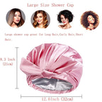 Large Shower Cap for Women Reusable Waterproof Adjustable Shower Caps - Image 2